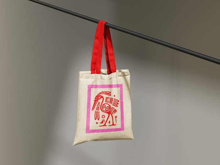 mockup bolsa roja