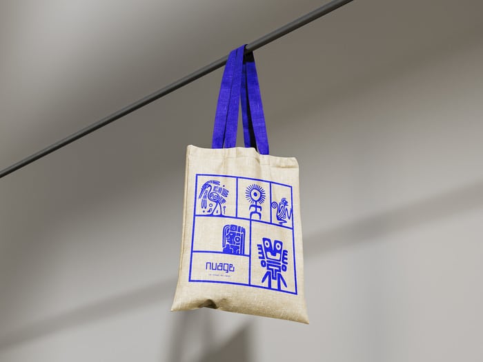 mockup bolsa azul
